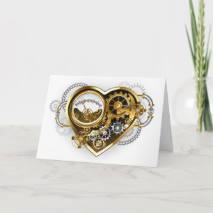 Steampunkherz mit Manometer Dankeskarte