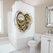 Steampunkherz mit Manometer Duschvorhang (Beispiel)