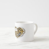 Steampunkherz mit Manometer Espressotasse (Vorderseite Rechts)