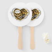 Steampunkherz mit Manometer Fächer (Vorne und Hinten)