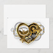 Steampunkherz mit Manometer Feiertagskarte (Vorne/Hinten)