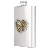 Steampunkherz mit Manometer Flachmann (Links)