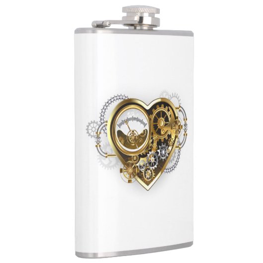 Steampunkherz mit Manometer Flachmann (Rechts)