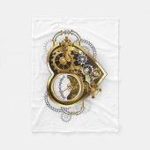 Steampunkherz mit Manometer Fleecedecke (Vorderseite)
