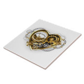 Steampunkherz mit Manometer Fliese (Seite)