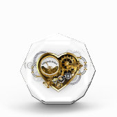 Steampunkherz mit Manometer Fotoblock (Vorderseite)