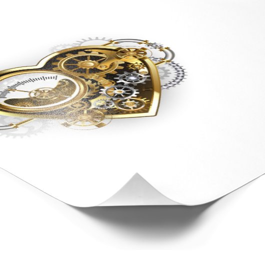 Steampunkherz mit Manometer Fotodruck (Ecke)