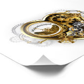 Steampunkherz mit Manometer Fotodruck (Ecke)