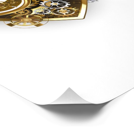 Steampunkherz mit Manometer Fotodruck (Ecke)