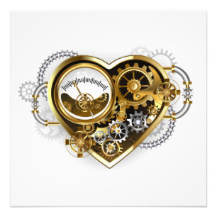 Steampunkherz mit Manometer Fotodruck