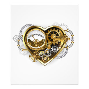 Steampunkherz mit Manometer Fotodruck