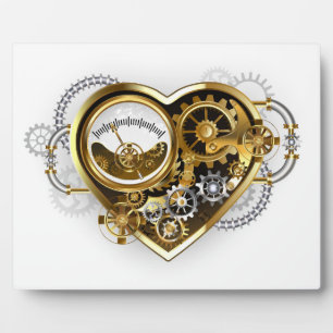 Steampunkherz mit Manometer Fotoplatte