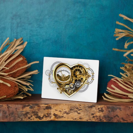 Steampunkherz mit Manometer Fotoplatte (Seite)