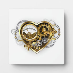 Steampunkherz mit Manometer Fotoplatte