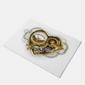 Steampunkherz mit Manometer Fußmatte (Schrägansicht)