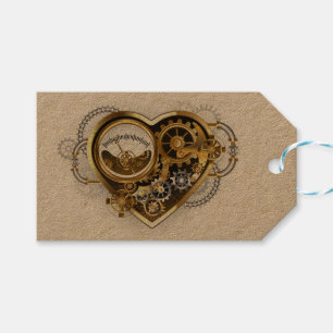 Steampunkherz mit Manometer Geschenkanhänger
