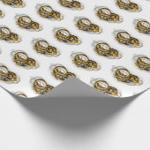 Steampunkherz mit Manometer Geschenkpapier (Ecke)