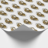 Steampunkherz mit Manometer Geschenkpapier (Ecke)