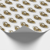 Steampunkherz mit Manometer Geschenkpapier (Ecke)