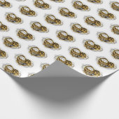 Steampunkherz mit Manometer Geschenkpapier (Ecke)