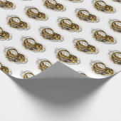 Steampunkherz mit Manometer Geschenkpapier (Ecke)