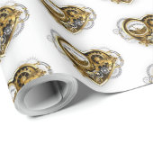 Steampunkherz mit Manometer Geschenkpapier (Rolleneckpunkt)