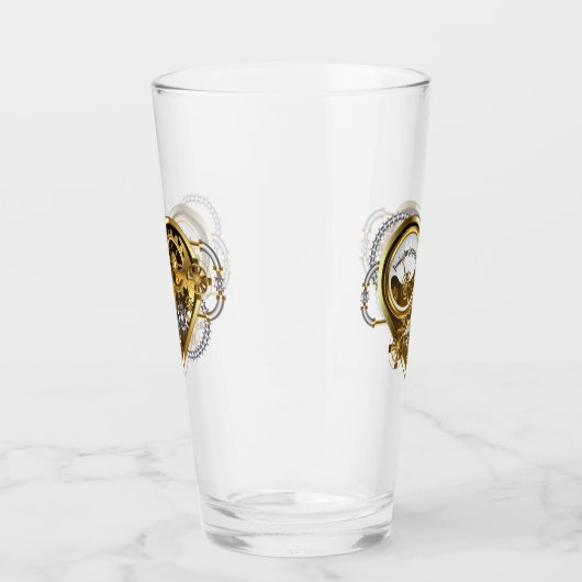 Steampunkherz mit Manometer Glas (Links)