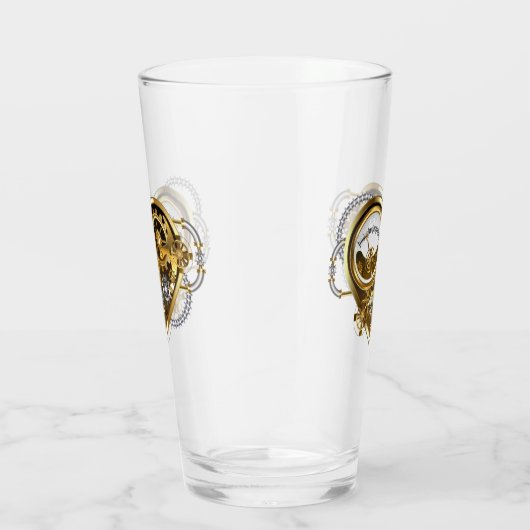 Steampunkherz mit Manometer Glas (Rechts)