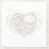 Steampunkherz mit Manometer Glasuntersetzer (Rückseite)