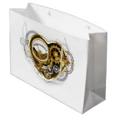 Steampunkherz mit Manometer Große Geschenktüte (Rückseite Schrägansicht)