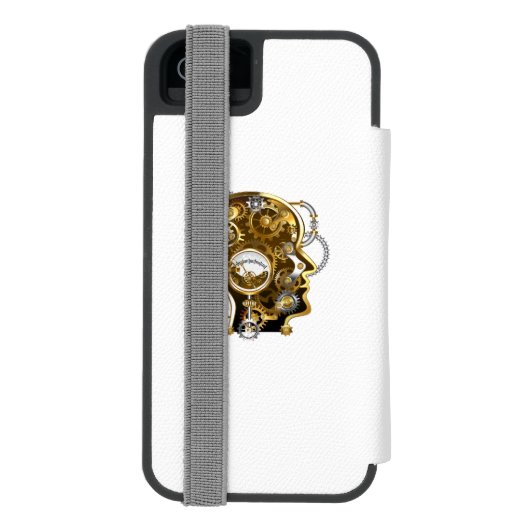 Steampunkherz mit Manometer Incipio iPhone Geldbeutel-Hülle (Folio Rückseite)