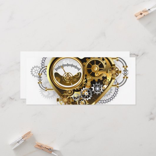 Steampunkherz mit Manometer Karte (Vorderseite/Rückseite Beispiel)