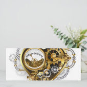 Steampunkherz mit Manometer Karte (Stehend Vorderseite)