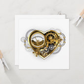 Steampunkherz mit Manometer Karte (Vorderseite/Rückseite Beispiel)