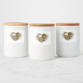 Steampunkherz mit Manometer Lebensmitteletikett (Flaschen)