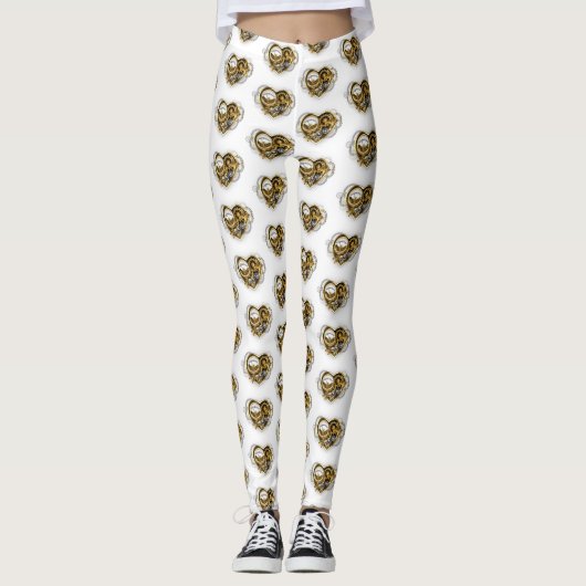 Steampunkherz mit Manometer Leggings (Vorderseite)