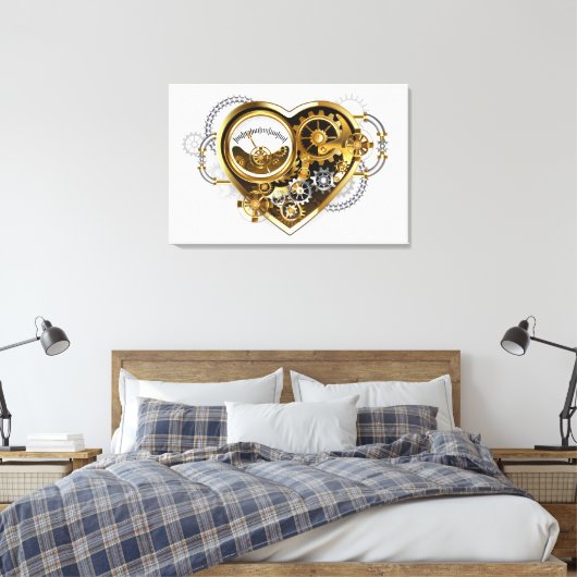 Steampunkherz mit Manometer Leinwanddruck (Insitu (Schlafzimmer))