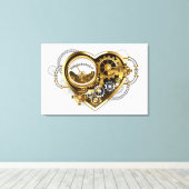 Steampunkherz mit Manometer Leinwanddruck (Insitu (Holzboden))