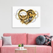 Steampunkherz mit Manometer Leinwanddruck (Insitu (Wohnzimmer))