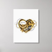 Steampunkherz mit Manometer Leinwanddruck (Vorderseite)