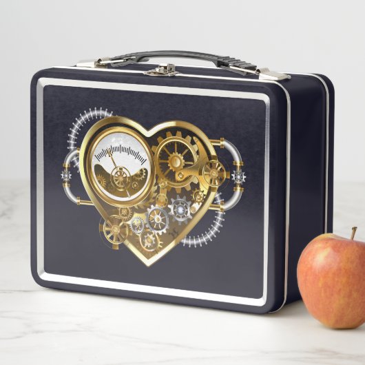 Steampunkherz mit Manometer Metall Brotdose (Beispiel)