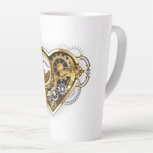 Steampunkherz mit Manometer Milchtasse (Rechte Ecke)