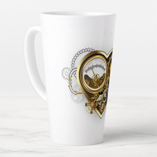 Steampunkherz mit Manometer Milchtasse (Linke Ecke)