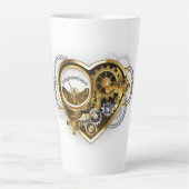 Steampunkherz mit Manometer Milchtasse (Vorderseite)