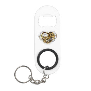Steampunkherz mit Manometer Mini Flaschenöffner