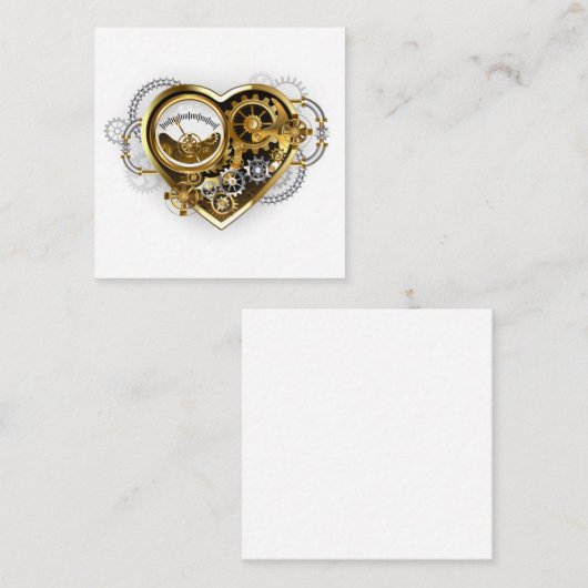 Steampunkherz mit Manometer Mitteilungskarte (Vorne/Hinten)
