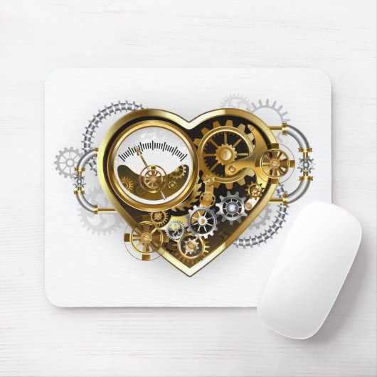 Steampunkherz mit Manometer Mousepad (Mit Mouse)