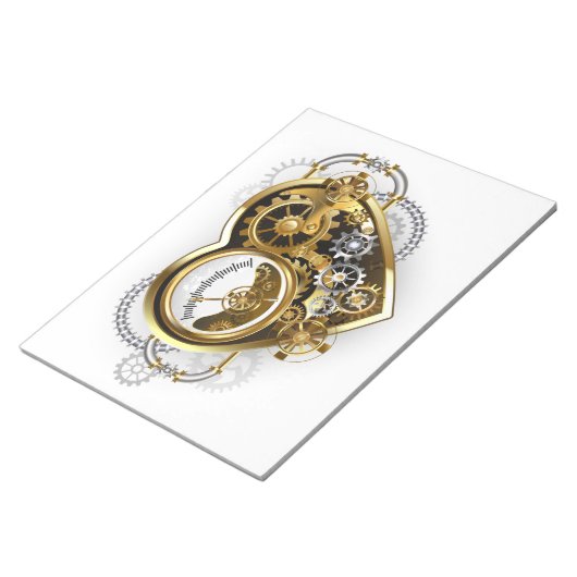 Steampunkherz mit Manometer Notizblock (angewinkelt)