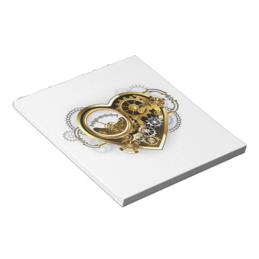 Steampunkherz mit Manometer Notizblock (angewinkelt)