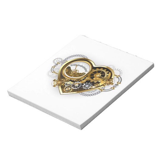 Steampunkherz mit Manometer Notizblock (Rotiert)